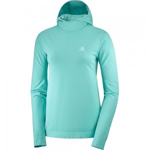 Salomon AGILE MID HOODIE W SEAMLESS Turquesa | 6014SRUYV