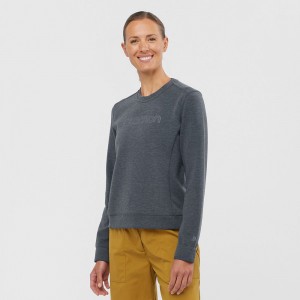 Salomon COMET CREW NECK PULL W Gris Oscuro | 2785VMSYO