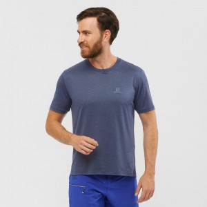 Salomon EXPLORE M Corta Sleeve Azul Marino | 6910TYEFA