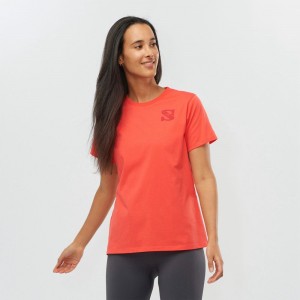 Salomon OUTLIFE SMALL LOGO SS W Corta Sleeve Coral | 4857UVWFS