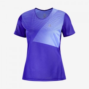 Salomon SENSE Corta Sleeve Azules | 7510YHMAN