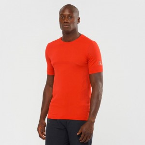 Salomon SENSE SEAMLESS M Corta Sleeve Naranjas | 9780ZJWTH