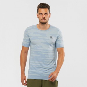 Salomon XA CAMO TEE Corta Sleeve Azules | 5823SBFZR