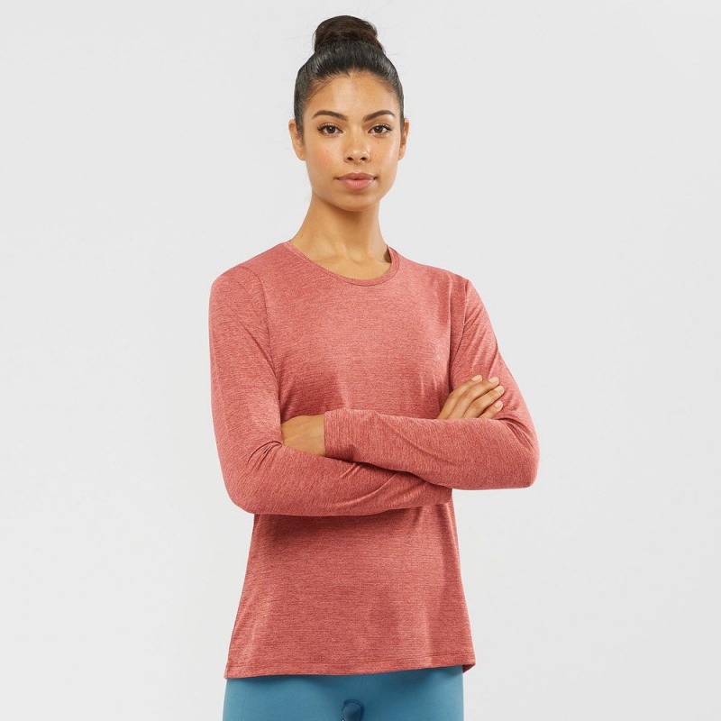 Salomon AGILE Long Sleeve Coral | 5926KHXZA