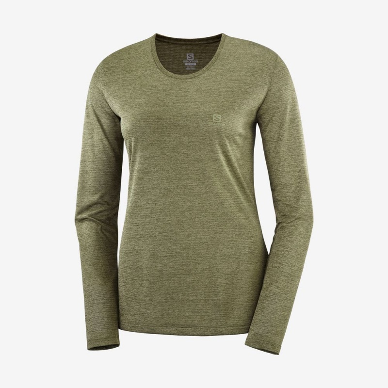 Salomon AGILE Long Sleeve Verde Oliva | 5374YGMSA