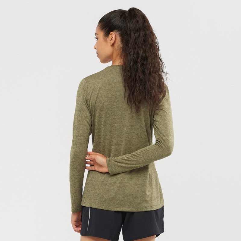 Salomon AGILE Long Sleeve Verde Oliva | 5374YGMSA