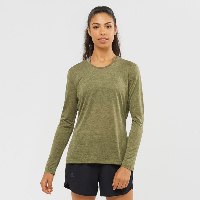 Salomon AGILE Long Sleeve Verde Oliva | 5374YGMSA