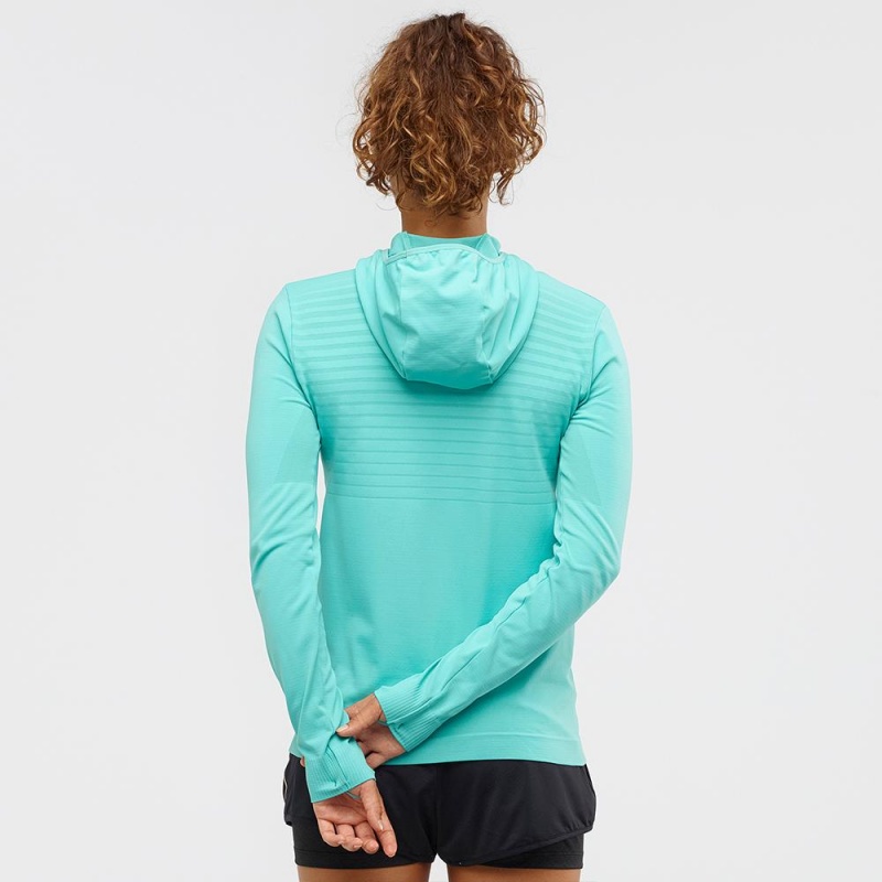 Salomon AGILE MID HOODIE W SEAMLESS Turquesa | 6014SRUYV