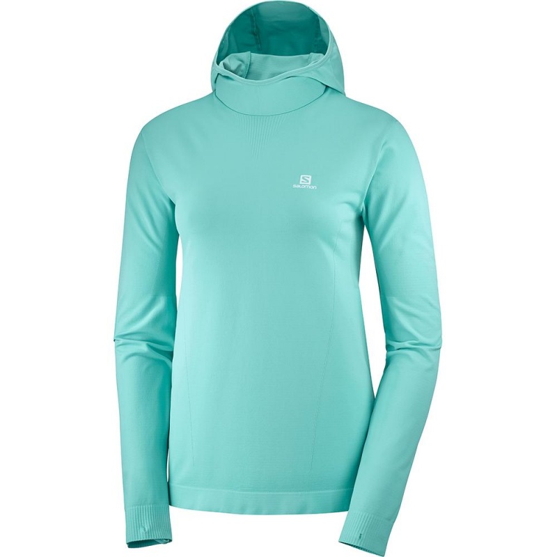 Salomon AGILE MID HOODIE W SEAMLESS Turquesa | 6014SRUYV