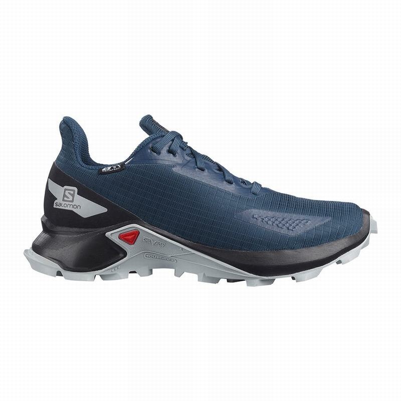 Salomon ALPHACROSS BLAST CLIMASALOMON WATERPROOF Azul Marino Negras | 6928KXZCG