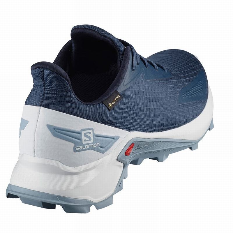 Salomon ALPHACROSS BLAST GTX Azul Marino Blancas | 0678HOCXS