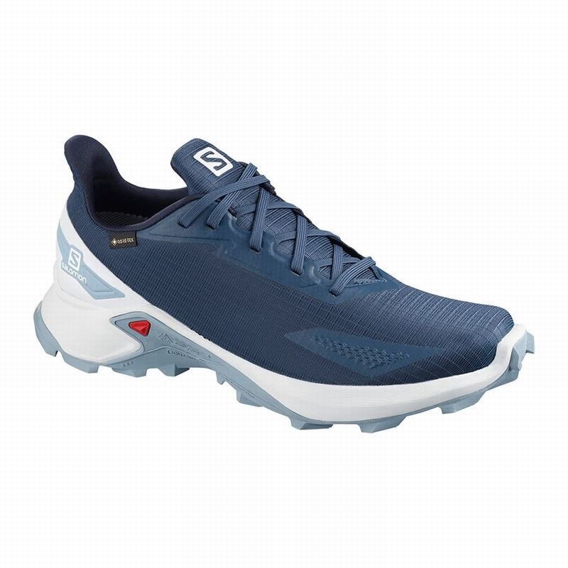 Salomon ALPHACROSS BLAST GTX Azul Marino Blancas | 0678HOCXS