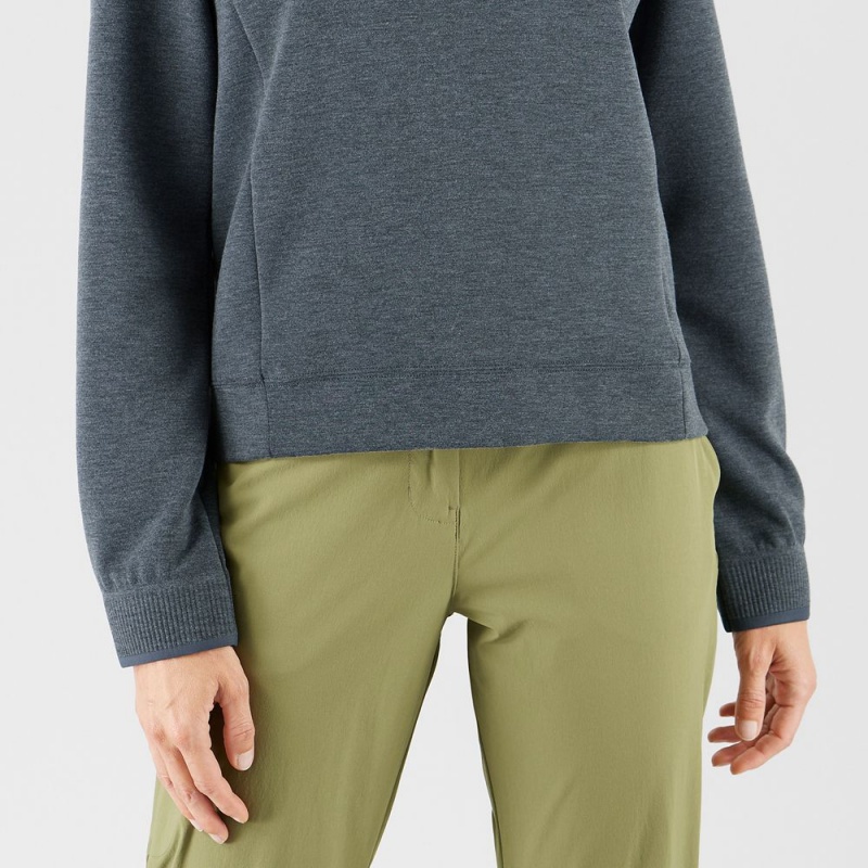 Salomon COMET CREW NECK PULL W Gris Oscuro | 2785VMSYO