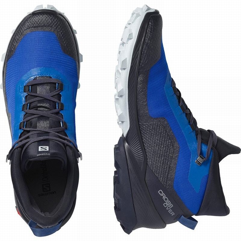 Salomon CROSS OVER CHUKKA GORE-TEX Azules Negras | 8134ZHAPY