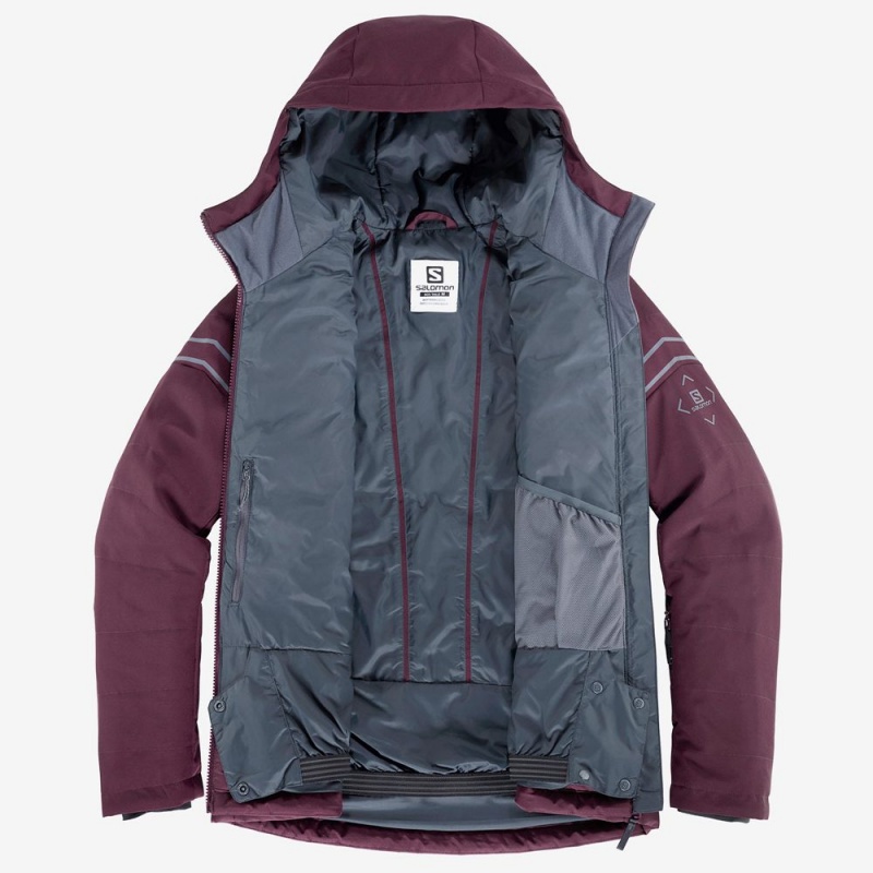 Salomon EDGE Woinsulated Jacket Hoodie Ski Burdeos | 5149RAFBD