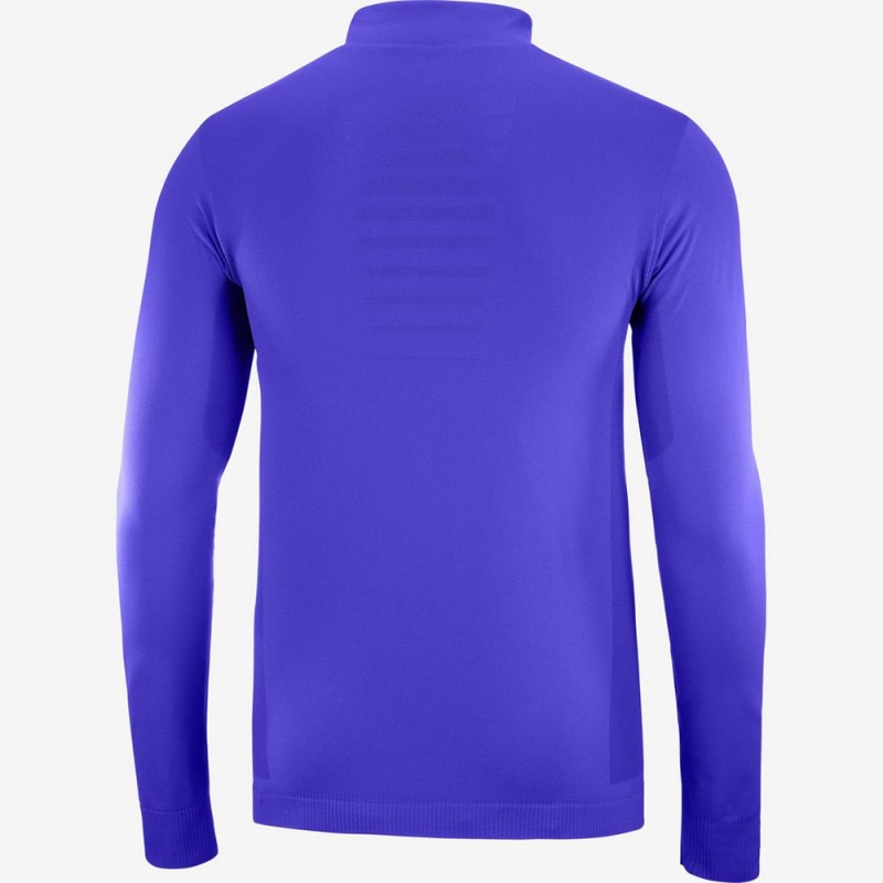 Salomon EXPLORE SEAMLESS HALF ZIP Azules | 0598NSGPX