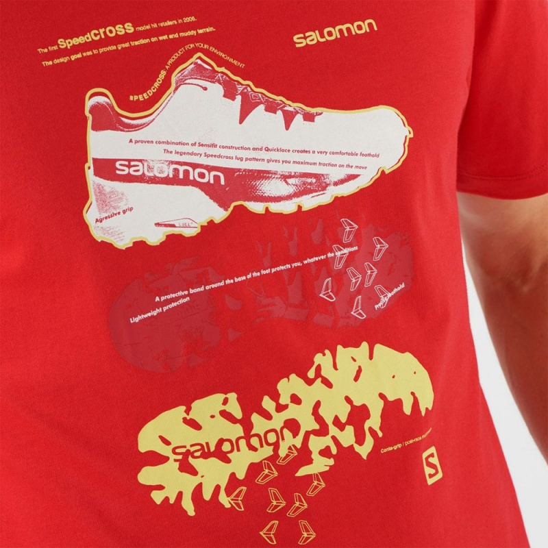 Salomon OUTLIFE GRAPHIC BLUEPRINT SS M Corta Sleeve Rojas | 2750WZQXY