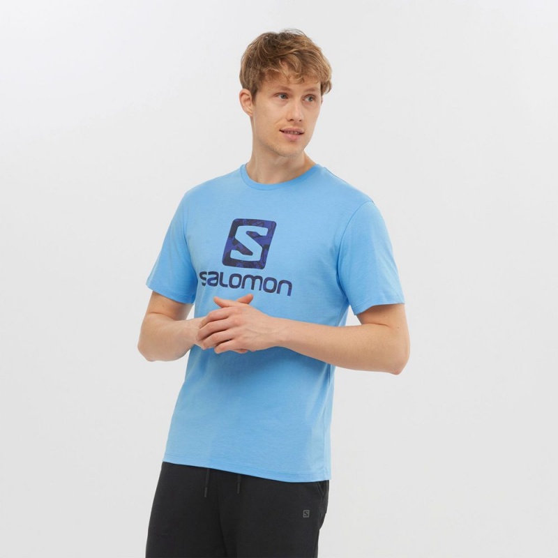 Salomon OUTLIFE LOGO Corta Sleeve Azules | 7340UQYDO