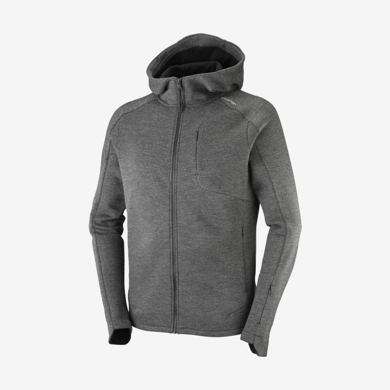 Salomon OUTLIFE TECH LS FZ MID HOODIE M Gris | 8175OJLYP