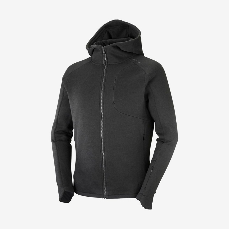 Salomon OUTLIFE TECH LS FZ MID HOODIE M Negras | 6907NYPSU