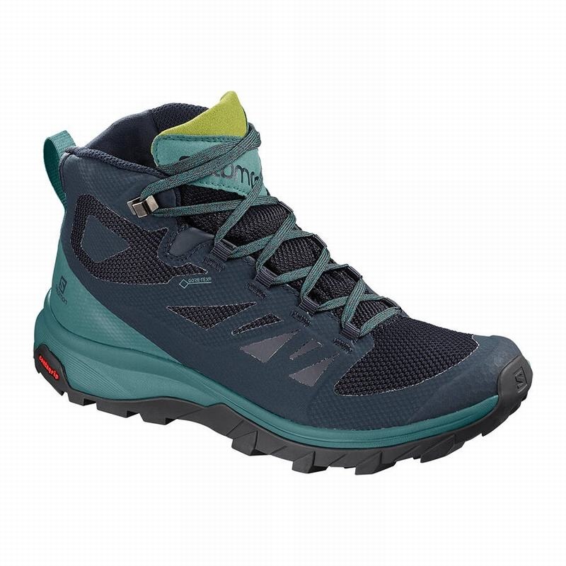 Salomon OUTLINE MID GORE-TEX Azul Marino Verde | 1845BLRNA