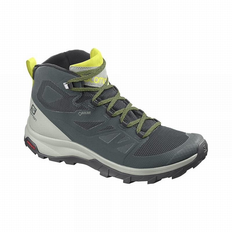 Salomon OUTLINE MID GORE-TEX Verde Gris | 2407YBQJK