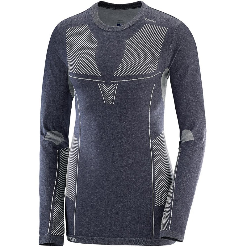 Salomon PRIMO WARM LS CN W Slategray | 0492FVZST