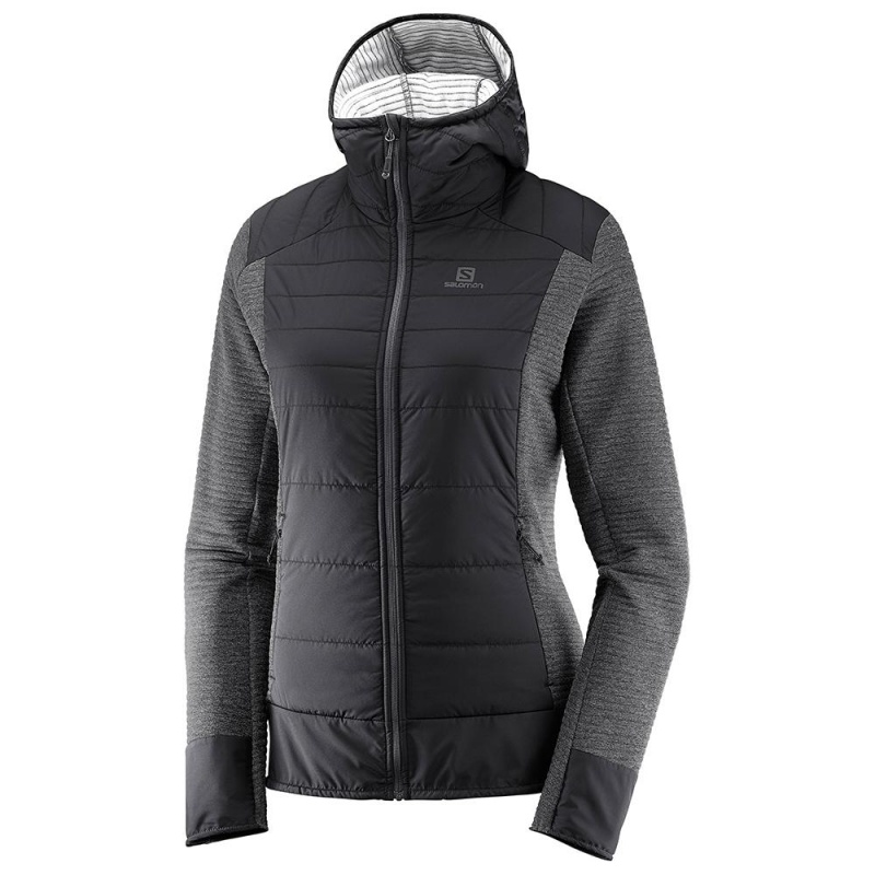 Salomon RIGHT NICE HYBRID HOODIE W Negras | 7695OPESY