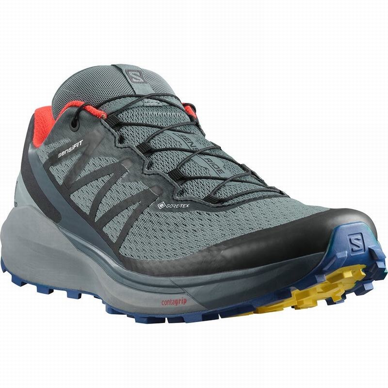 Salomon SENSE RIDE 4 GORE-TEX INVISIBLE FIT Azules Oscuro Negras | 4761WHTRV