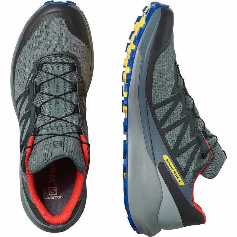 Salomon SENSE RIDE 4 GORE-TEX INVISIBLE FIT Azules Oscuro Negras | 8046YTXHR