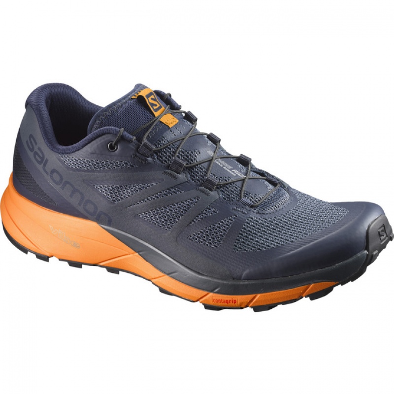 Salomon SENSE RIDE Azul Marino Naranjas | 8963NSVAZ