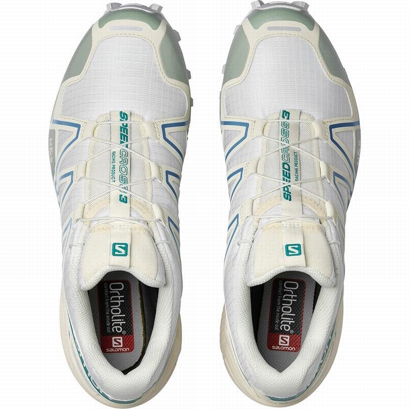 Salomon SPEEDCROSS 3 Blancas Turquesa Claro | 7436OEIPM