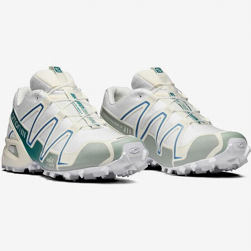 Salomon SPEEDCROSS 3 Blancas Turquesa Claro | 7436OEIPM