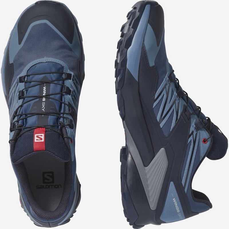 Salomon WINGS SKY GORE-TEX Azul Marino Rojas | 9853ZRAKM