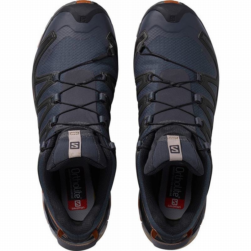 Salomon XA PRO 3D V8 GORE-TEX WIDE Azules Oscuro Negras | 2459XBFID