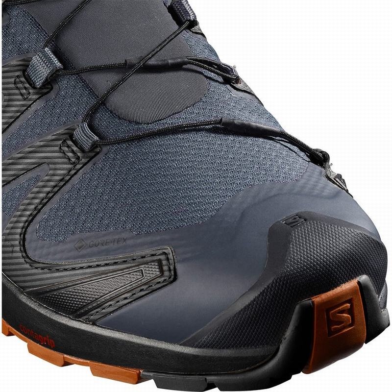 Salomon XA PRO 3D V8 GORE-TEX WIDE Azules Oscuro Negras | 2459XBFID