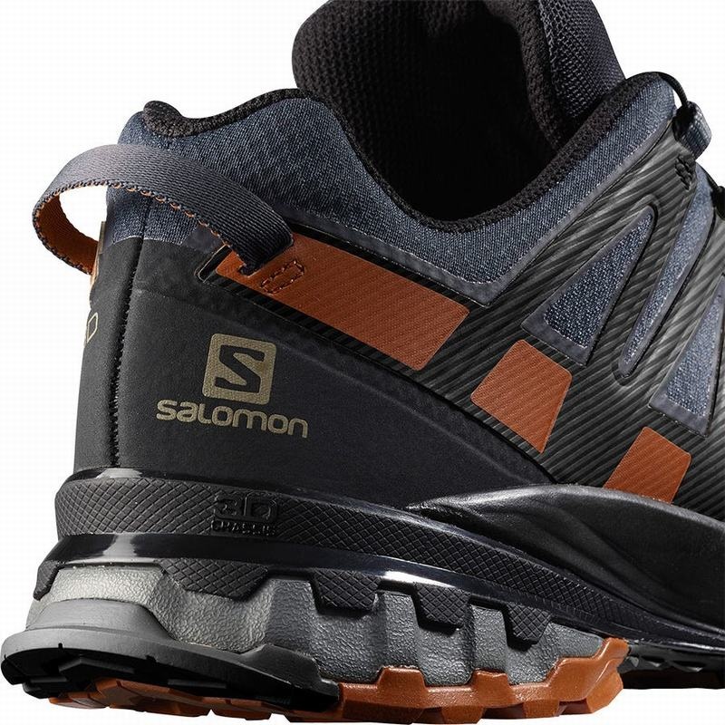 Salomon XA PRO 3D V8 GORE-TEX WIDE Azules Oscuro Negras | 2459XBFID