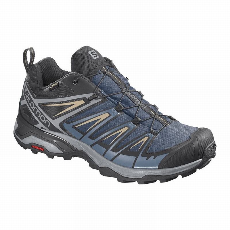 Salomon X ULTRA 3 GORE-TEX Azul Marino Azules | 9375SQMHP