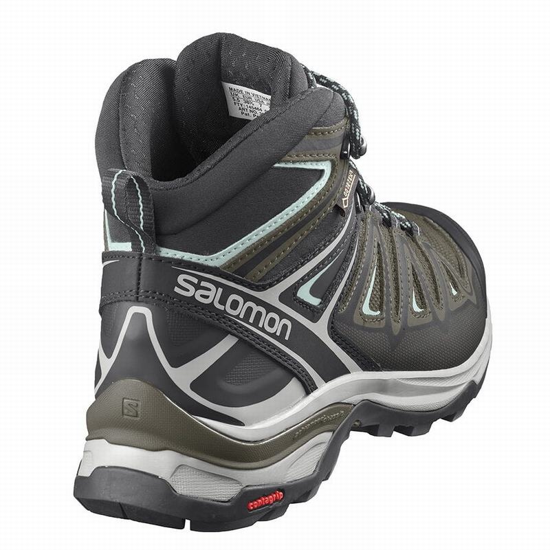 Salomon X ULTRA 3 MID GORE-TEX Verde Oliva Negras | 4917GQLWO