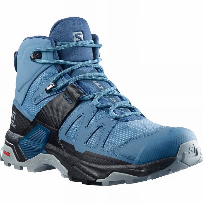 Salomon X ULTRA 4 MID GORE-TEX Azules Negras | 8943ERPSW