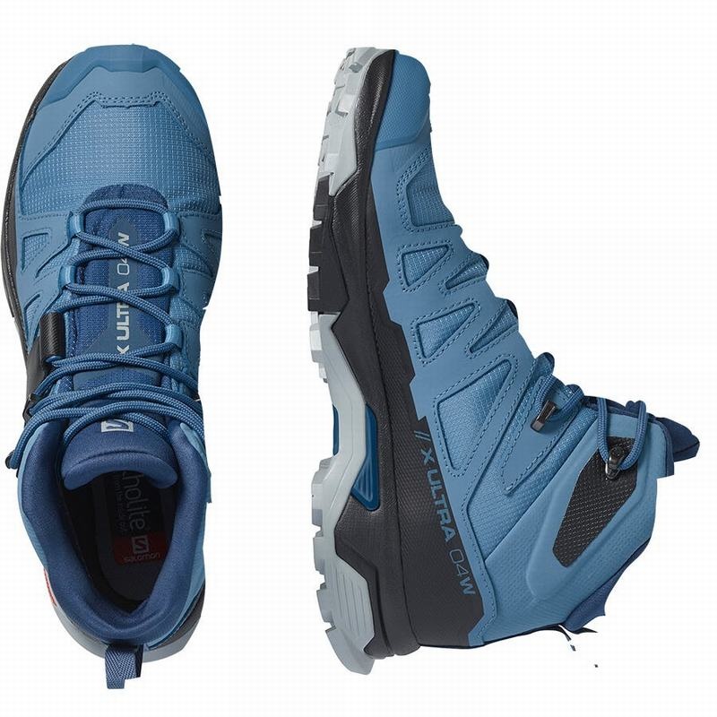 Salomon X ULTRA 4 MID GORE-TEX Azules Negras | 8943ERPSW