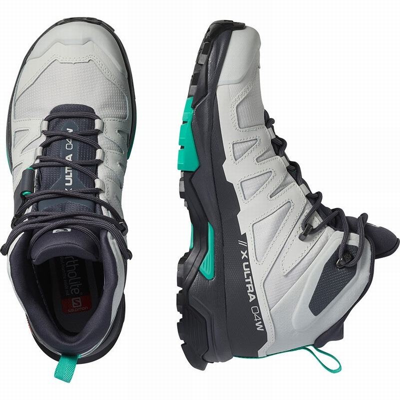 Salomon X ULTRA 4 MID GORE-TEX Gris Verde Menta | 6249MSYAD